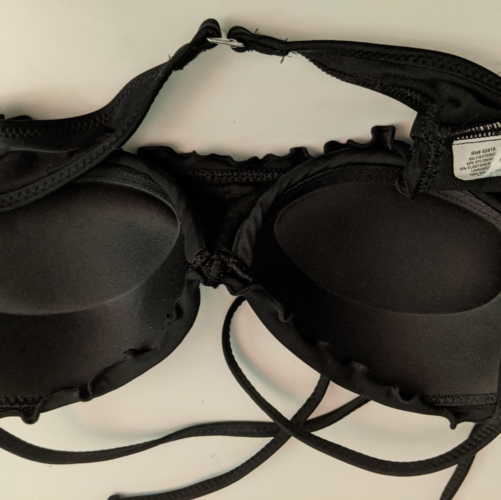 NWT Bikini Nation Push Up Halter Bikini Top, Black, S - Picture 7 of 7